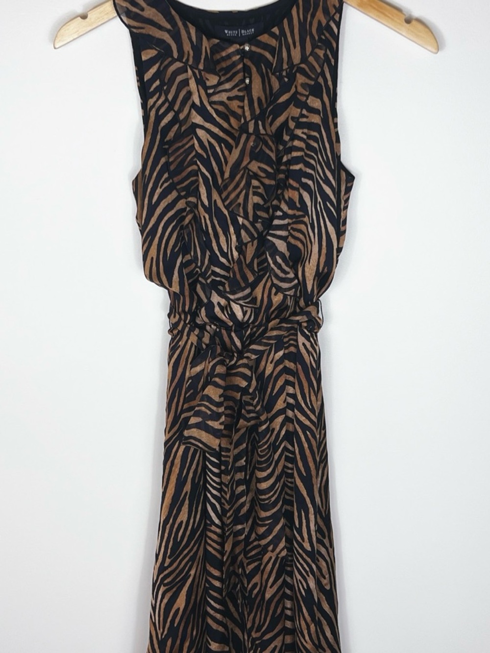White House Black Market Black and Brown Zebra-Print Dress